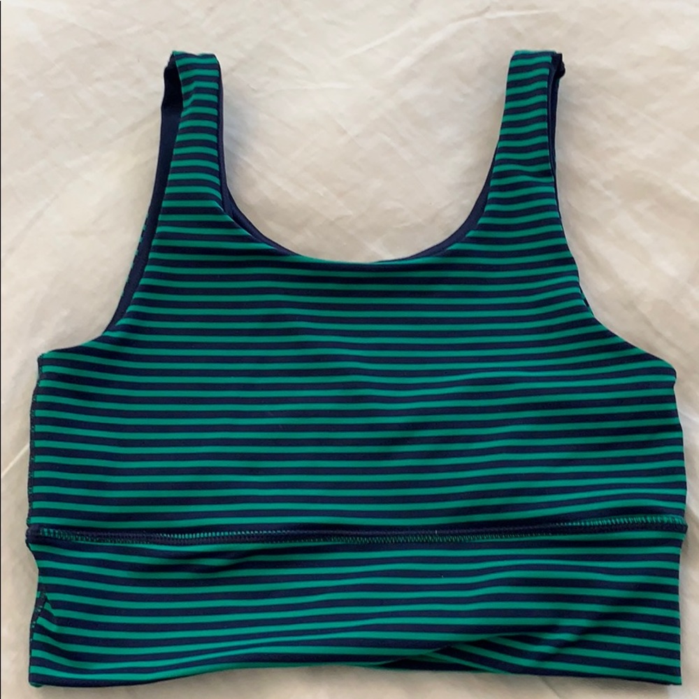 NWOT DYI Elevate Bra - Green/Navy Stripe